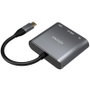 Aisens Conversor USB-C a HDMI, USB-C y USB 3.0 3 en 1, Gris